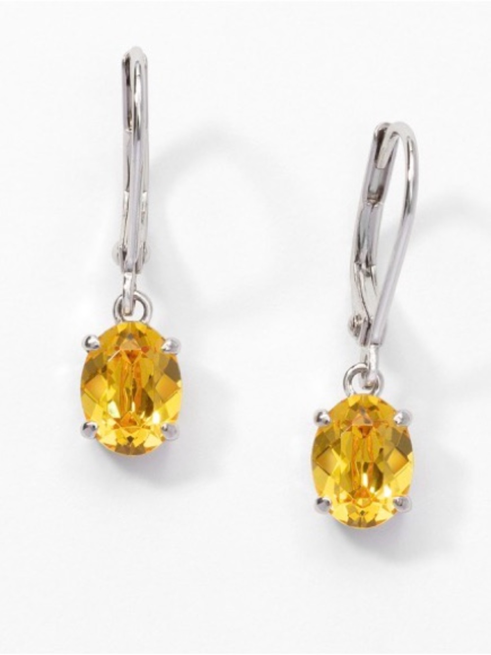 Touchstone Crystal drop earrings in light topaz with lever style backs BNIB